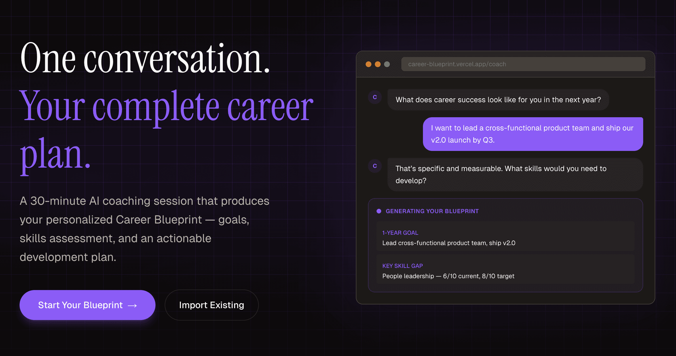Career Blueprint screenshot
